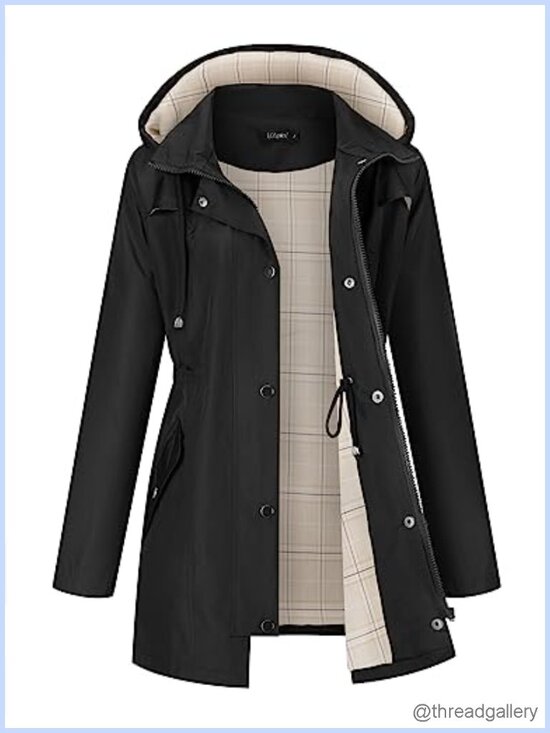 Jackets & Blazers - LOMON Women's Waterproof Hooded Raincoat Lined Rain Jacket